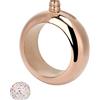 Agatige Bracciale portatile Bracciale, 3,5 once in acciaio inossidabile Braggola infrangibile Vino Brocca per alcol per Dance Birthday Party Club Bar (Bright Rose Gold)