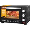 WOLTU Fornetto Elettrico con Capacità di 28L, Mini Forno da 1600W, Temperatura 100-230°C, Timer 0-60min, 3 Modalità di Cottura, con Doppio Vetro, Accessori Inclusi, Nero