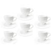 Borella Casalinghi Set 6 Tazzine Tazze Caffe' Bar Alta con Piattini Bianche Laura