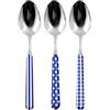 Home Provence Set 6 Cucchiaini Caffè in Acciaio Inox, Decoro Blu