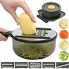 Generic Affettatrice e grattugia multifunzione 9 in 1, affettatrice e tritatutto con contenitore (verde)