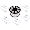 AntDau71 - Bobina Striscia Led Luminosa 100 Metri Luce Bianco Fredda 5050 220v Flessibile da Interno ed Esterno + 5 spine Cw578