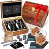 Royal Reserve Set Whisky Regalo Uomo - Set Bicchieri da Whisky, Cubetti di Ghiaccio Riutilizzabili Pietre, Sottobicchieri, Pinza per Ghiaccio, Scatola di Legno, Sacchetto di Velluto, da Royal Reserve