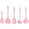 ZGMJ Pentole 5 pezzi utensili da cucina set cucchiaio, spatola, mestolo, utensili antiaderenti, utensili da cucina, accessori da cucina (colore: rosa)