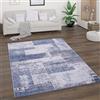 Paco Home Tappeto Salotto Pelo Corto Stile Vintage Astratto Design Moderno Geometrico Motivo Diamante, Dimensione:120x160 cm, Colore:Blu 2