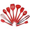 Aigid Set da cucina in silicone，10 pezzi di utensili da cucina in silicone Cucchiaio, pennello, frusta, spatola, mestolo, paletta con intaglio e cucchiaio per cucinare e cuocere, adatto alla lavastoviglie