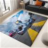 Generic Tappeto Blu Antiscivolo Lavabile, Tappeti Decorativi per Soggiorno Camera da Letto e Aree Interne, 80 x 150 cm, Tappeti con Motivo Stampato Surrealismo Moderno Go-Kart