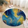 Generico Tappeto rotondo per soggiorno Vortice Astratto Liscio Stampato Tappeto morbido antiscivolo per sala da pranzo, camera da letto, divano, cucina o sala giochi 160 cm, Blu Giallo