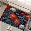 MLSOWM Tappetino Ingresso Interno Fiori In Stile Giapponese 50x80 cm, Zerbino Ingresso Casa Crisantemo Retrò Zerbini di Benvenuto Assorbente Tappeto Antiscivolo Lavabile per Casa Porta, Corridoio, Blu