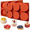 Graceever Set di 2 Stampi Rotondi in Silicone da 10 cm per Cottura