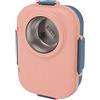 Aramox Lunch Box Termico 1100ml Doppio Strato 3 Grid Design Box in Acciaio Inossidabile 304 con Bacchette Cucchiaio Ciotola per Zuppa Controllo delle Porzioni Scomparto (Rosa), Pin