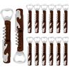 Customaster 12 Pezzi Apribottiglie in Legno con Cavatappi - Bomboniere Matrimonio Originali per Ospiti in Borgogna | Regali Personalizzati con Nome & Multifunzione