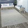 Paco Home Tappeto per interni ed esterni a tessuto piatto con design a rombi scandinavo dal motivo geometrico in grigio, Dimensione:80x150 cm