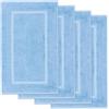 Lavea® 4 Tappetini Bagno 50x80 cm in 100% Cotone - Tappeti Bagno Assorbenti e Lavabili - Ideali come Tappeto Bagno o Tappetino Doccia - Blu delfino