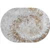 Rururug Tappeti Ovale Pelo Corto orientale Tappeto di Design Moderno decorativo Camera Soggiorno Salotto Facile Manutenzione,finiture grigio, giallo-marrone Oval 140 x 200 cm