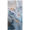 Panorama Tappeto Vinile - Modello Marmo Blu e Arancio 200x250 cm - Varie Dimensioni - Tappetino Lavabile per la Cucina - Passatoia PVC Antiscivolo