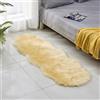 Tomifine Tappeto in Faux Lana, Soffice Shaggy Effetto Pelliccia, Longhair per Divano e Letto, Decorazione Camera da Letto (50 x 80 cm, Beige)