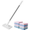 Generico Lazy Mop Clip On, Mini Mop Con Impugnatura Da 39 Pollici, Mops Per Pavimenti Senza Lavaggio Con Testa Rotante A 360°, Mops Per La Polvere Con 10 Panni Riutilizzabili, Strumenti Per La Del