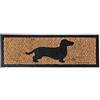 HOMESCAPES Zerbino con cane nero, 100% fibra di cocco naturale, 25 x 75 cm, con retro in gomma antiscivolo, per interni ed esterni