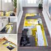 QQrunner Tappeto Passatoia Cucina Antiscivolo Nero Giallo Grigio 50x400cm Astratto Lungo Tappetino Lavabile Tappeto Runner per Cucina Corridoio Salotto Ingresso, Larghezza 40-120cm