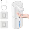 RANRAO Dispenser automatico di sapone da 380 ml, dispenser di sapone per mani in schiuma con livello di schiuma regolabile, per bagno, cucina, uso domestico (gel bianco)