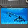 EMCLKS Tappeto Bagno 60x90 cm,Trio di delfini che scivolano nelle profondità azzurre, mostrando la bellezz,Tappetino Assorbente e Antiscivolo in Microfibra per Bagno,Cucina,Camera da Letto,Corridoio