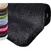 casa pura Tappeto da Bagno Shaggy, Assorbente Sky Tappeto Bagno Antiscivolo - Pelo Alto e Morbido in 12 Colori e Varie Misure - Nero - 60x100 cm
