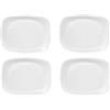 Bormioli Rocco PARMA - Set di 4 piatti da portata, 325 x 240 x 23 mm, in vetro opale bianco, rettangolare, design elegante e intramontabile