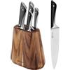 Tefal Jamie Oliver K267S656 Set di coltelli, acciaio inossidabile, legno, marrone, nero, 7 pezzi