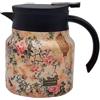 zwxqe Vintage Floral Pattern, Tea Kettle- Built-In Infuser, Floral Teapot, Stainless Steel Thermal Coffee Carafe, Hot Coffee Pot, Large-Capacity Beverage Dispenser, Hot Water Pitcher, Thermal Coffee Pot