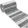 emmevi Tappeto Cucina Parquet Legno Listelli Shabby Chic Passatoia Antiscivolo Lavabile 52x280 Cm Grigio