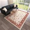 Mazovia Tappeto Salotto Moderno Pelo Corto - Tappeti Moderni Soggiorno - Tappeti Camera da Letto - Tappeti Salotto Grandi Dimesnioni - Motivo Orientale - Rosso Crema - 160x230 cm