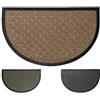 Olivo Tappeti OLIVO.shop | Mezza luna, zerbino inciso in gomma per esterno, antiscivolo, anti pioggia. Misura unica 45x75 cm in due colori (Beige)