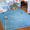 Mazovia Tappeto Salotto - Tapeto Stampato Pelo Corto - Morbido Tappeto Camera da Letto - Antiscivolo Tapeto EMMA - Tappeto Bambini Motivo Pianeti Cosmo - Blu 140x200cm
