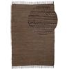 carpetfine Tappeto a tessitura Kilim Chindi Uni marrone 160x230 cm, tessuto a mano | Tappeto moderno reversibile in cotone per soggiorno e camera da letto con frange