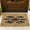 Generic Zerbino con scritta Fish Welcome, stile rustico con pesci, per ingresso primaverile ed estivo, antiscivolo, per interni ed esterni, facile da pulire, decorativo, 73 x 43 cm
