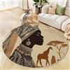 Generic Tappeto Rotondo Salotto, Donne africane zebra Stampa Morbido Moderno Tappetini Antiscivolo Tappeto per Bambini Cameretta Cucina Casa Zona Balcone Tappet Tavolino (120cm,Esotico)