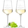polar-effekt Leonardo Puccini - Set di 2 bicchieri da vino da 560 ml, con incisione per coppie, regalo di anniversario e fidanzamento, regalo di nozze personalizzato, bicchieri da vino per donne e uomini, calici