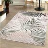 Mazovia Tappeto Salotto Moderno Pelo Corto - Tappeti Soggiorno Turchi Originali - Tappeti Camera da Letto - Tappeti Salotto Grandi Dimensioni - Motivo Piuma di palma - Beige Crema e Oro 200x300 cm