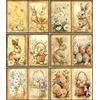 Craft Kreatively Cartine di riso vintage con coniglietto pasquale - 6 pezzi | 12 disegni unici | Design versatile per decoupage per progetti artistici e artigianato CRAFT KREATIVELY
