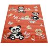 Pierre Tappeti Tappeto cameretta bambini arancione disegno panda gufetti, tappeto morbido e resistente cm.120x170 JOY A2761-C22212