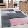 Carpettex Tappeto soggiorno camera da letto sala da pranzo a pelo corto con un design moderno e un aspetto melange, Colore: Rosa, Taglia: 160 x 230 cm