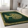 Generic Tappeto Oro Verde Scuro da Salotto Antiscivolo e Lavabile, Camera da Letto Sala da Pranzo, Corridoio Tappeto Albero Della Vita Celtico Decorativo Tappeto 60 x 90 cm per bambini e adulti