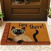 Generic Zerbino con gatto siamese, tappetino di benvenuto con animali marroni, decorazione per interni ed esterni, affascinante design stagionale, antiscivolo, morbido e antipolvere, facile da pulire, 73 x 43