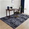 LIHUANE Tappeto Peloso Morbido 110 x 230 cm Moderno Elegante Letto Tappeto Rettangolare Fondo Antiscivolo per Esterni Cucina Balcone Terrazza, Grigio Scuro