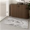 Wecon Home Tappeto da bagno lavabile e antiscivolo in elegante design marmorizzato - Massimo comfort ed estetica moderna per il tuo bagno - Jani (60 x 100 cm, bianco)