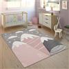 Paco Home Tappeto Bambini Cameretta Pastello 3D Motivo Di Montagne Moderno, Dimensione:133 cm quadrato