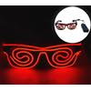 EONYUANGUO Occhiali luminosi a LED, Occhiali al neon Occhiali con luce a spirale a LED Occhiali Flash regolabili con custodia per batterie di controllo cablato per la festa di Natale di Halloween (rosso)