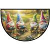 Mexpekil Zerbino a mezza luna con paesaggio pasquale, per interni ed esterni, antiscivolo, lavabile, a semicerchio, assorbente, intrappola lo sporco, tappeto semicircolare per ingresso, 61 x 91 cm