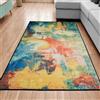 OUZUIU Grande tappeto per soggiorno, lavabile e antiscivolo, morbido, decorativo, moderno, colorato, design astratto, verde acqua, verde, rosso, arancione, giallo, senape, a pelo corto, 60 x 100 cm